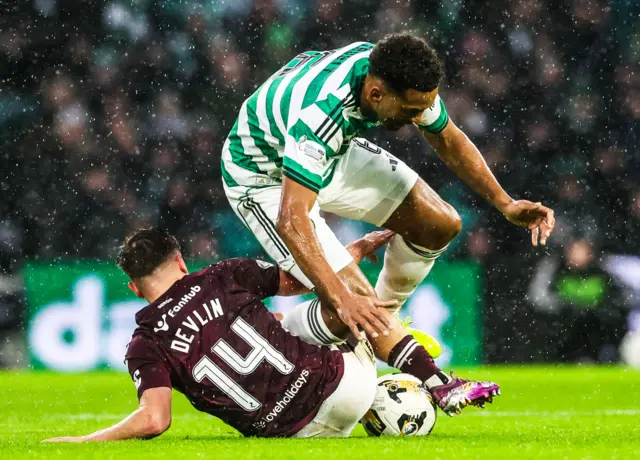 Cameron Devlin slides in on Auston Trusty