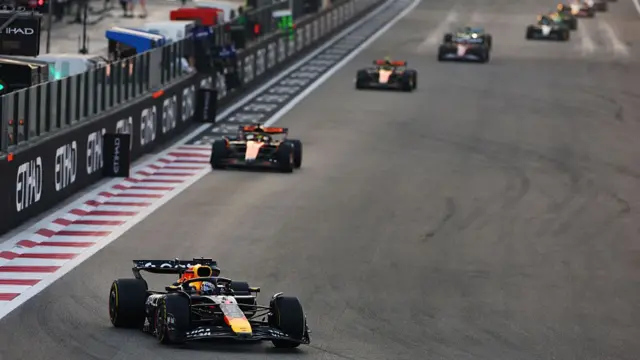 Verstappen leading Piastri and Norris
