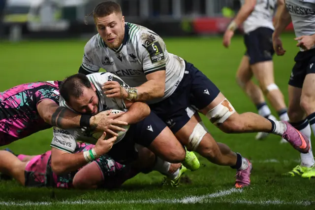 Jack Aungier crashes over for Connacht at Ospreys