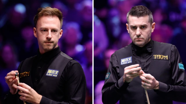 Split picture of Judd Trump and Mark Selby