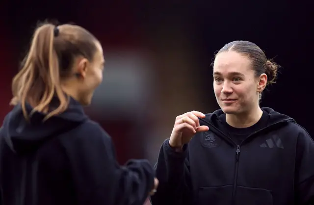 Aston Villa arrive ahead of WSL match.