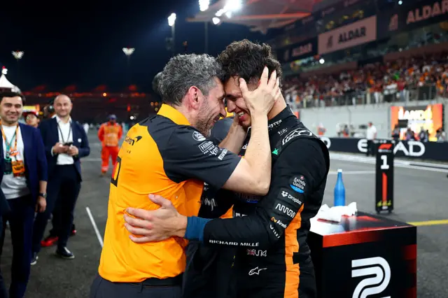 Andrea Stella and Lando Norris at the Abu Dhabi Grand Prix