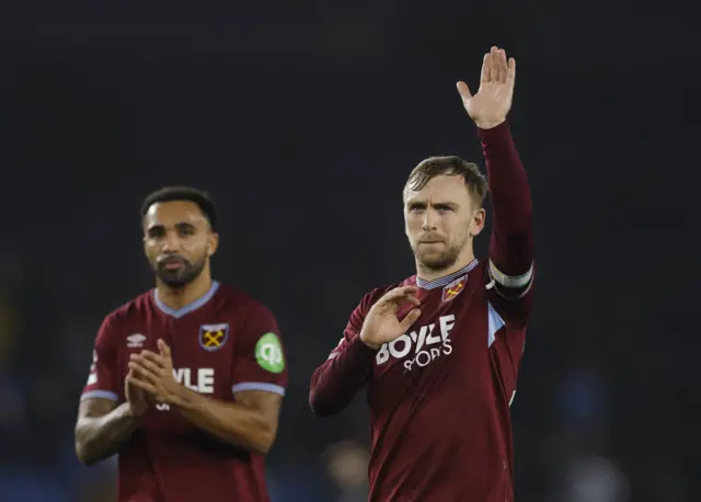 West Ham United's Callum Wilson and Jarrod Bowen after the match