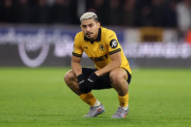 Andre of Wolverhampton Wanderers during the Premier League match between Wolverhampton Wanderers and Manchester United at Molineux on December 08, 2025 in Wolverhampton, England.
