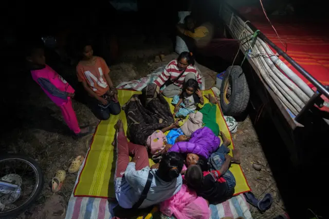 Evacuees in the dark