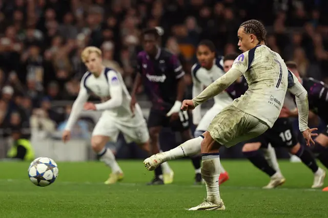 Xavi Simons scores their third goal from the penalty spo