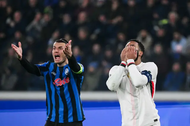 Chelsea's English defender #24 Reece James reacts after missing a goal opportunity