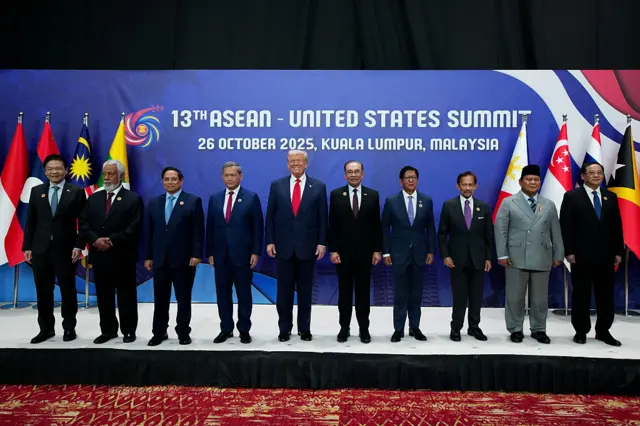 Asean leaders pose with US President Trump