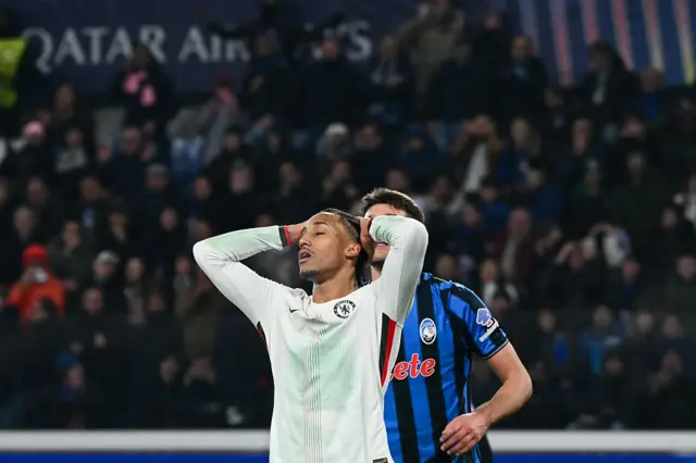Joao Pedro reacts after missing a goal opportunity
