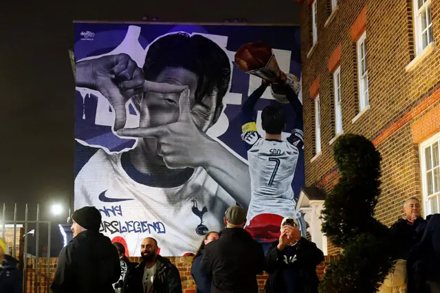 A mural of former Tottenham Hotspur player Son Heung-Min