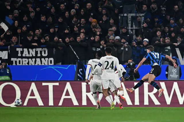Charles De Ketelaere of Atalanta strikes the ball