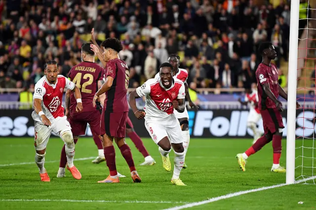 Folarin Balogun of AS Monaco celebrates