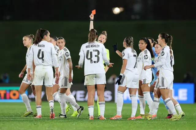 Ashley receives a straight red