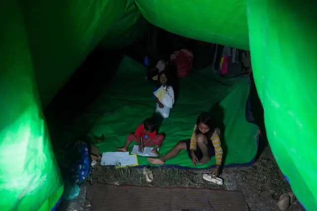 Evacuees in the dark