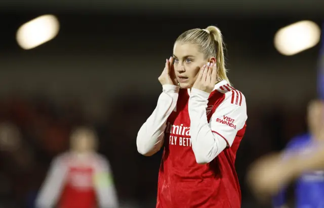 Arsenal's Alessia Russo reacts.