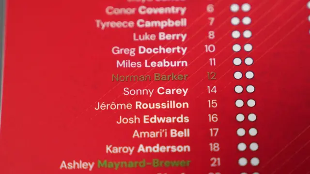 Match programme with tribute to Norman Barker