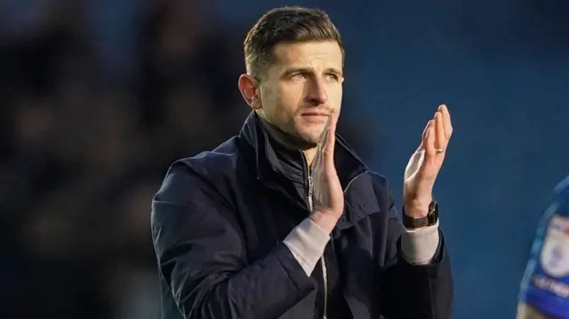 Portsmouth head coach John Mousinho at full-time