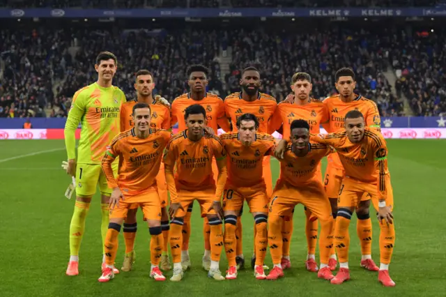 Real Madrid team posing for a picture