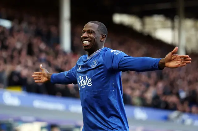 Abdoulaye Doucoure celebrates