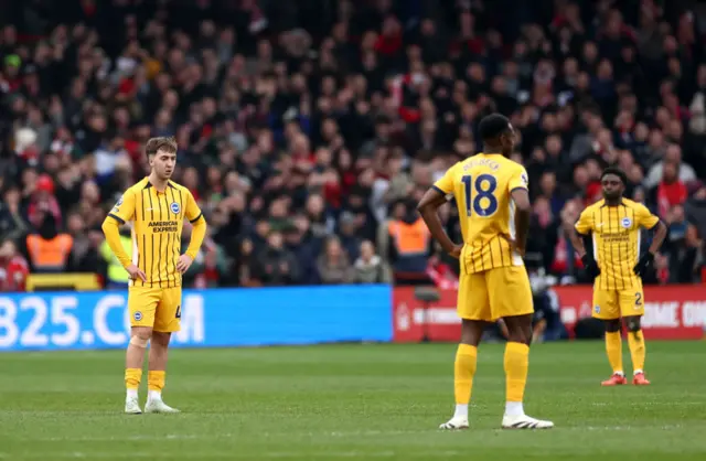 Brighton players stand stunned