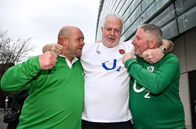 Ireland and England fans ahead of the game