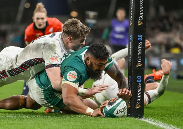 Bundee Aki scoring a try