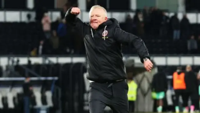 Chris Wilder celebrates at full-time