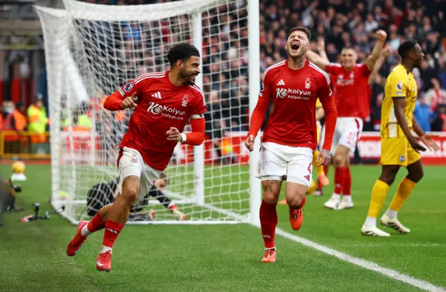 Gibbs-White celebrates his goal