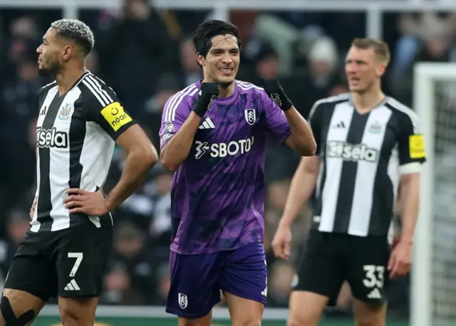 Jimenez celebrates his equaliser v Newcastle