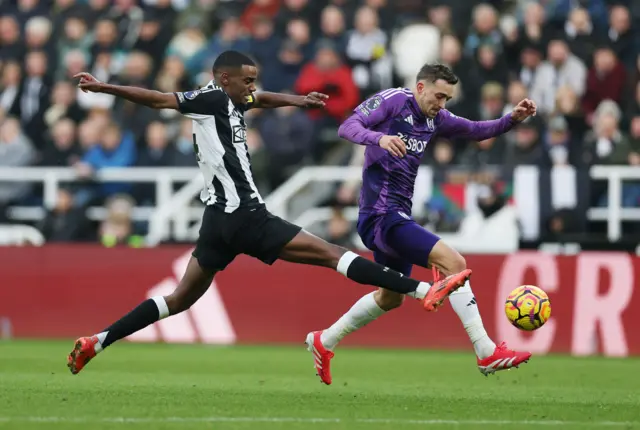 Isak chases down the ball