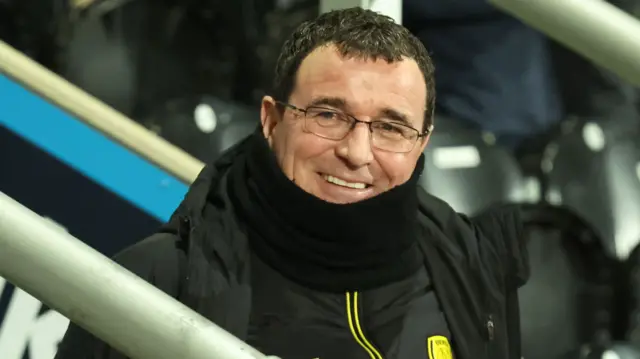 A smiling Burton manager Gary Bowyer
