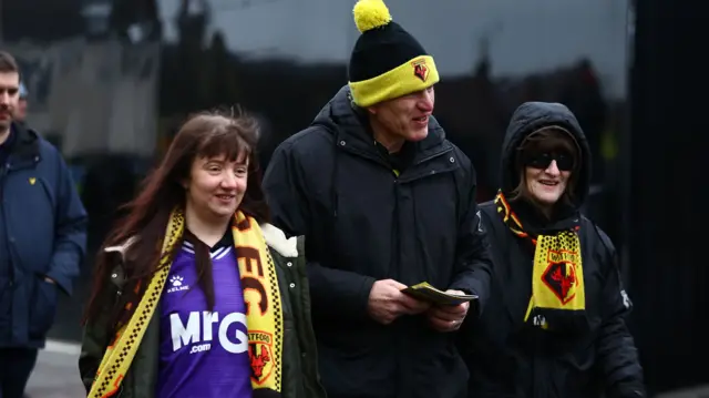 Watford fans arrive at Vicarage Road