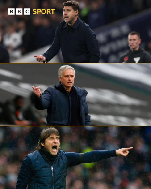 A collage image of Mauricio Pochettino, Jose Mourinho and Antonio Conte