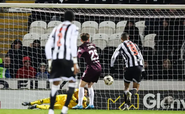 St Mirren's Mikael Mandron scores to make it 1-0