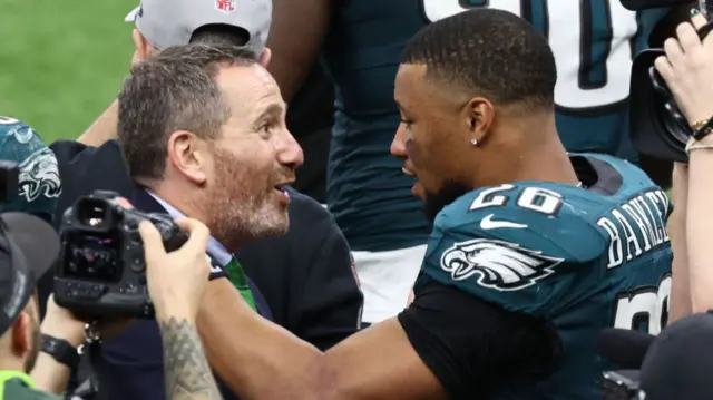 Howie Roseman and Saquon Barkley