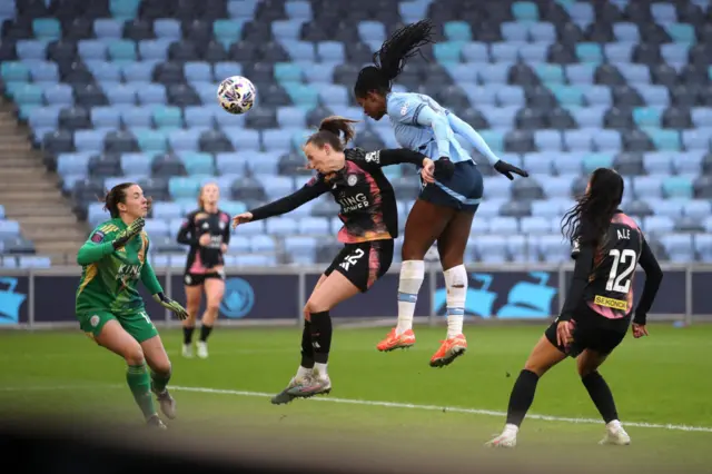 Khadija Shaw of Manchester City scores her team's third goal