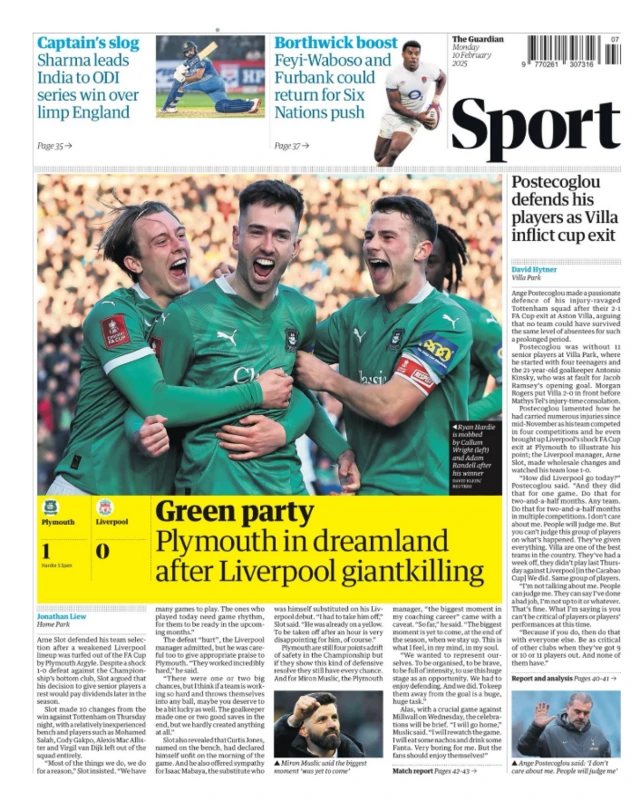 Guardian back page