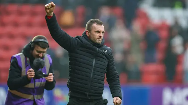 Nathan Jones celebrated a Charlton win