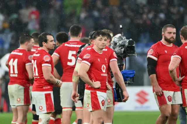 Wales players look disappointed