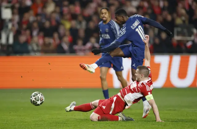 Dembele scores the third for PSG