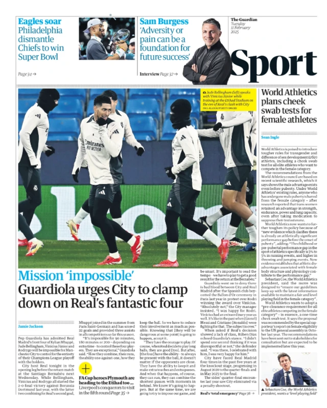 Guardian back page