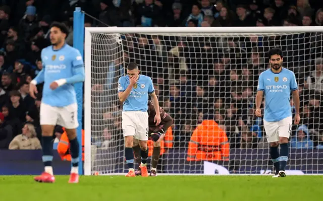 City players react to conceding a stoppage time winner