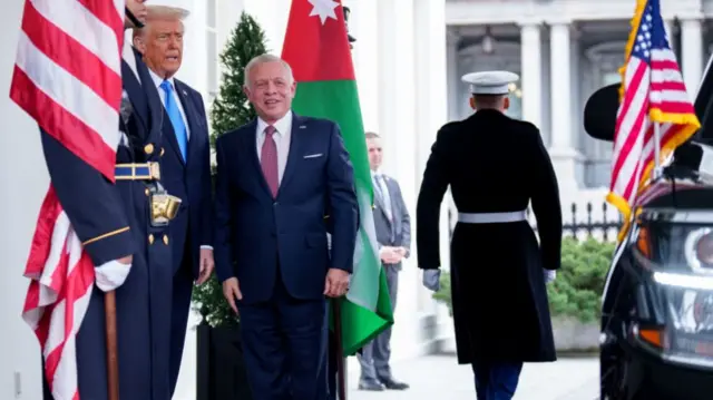 Trump and King Abdullah outside the White House