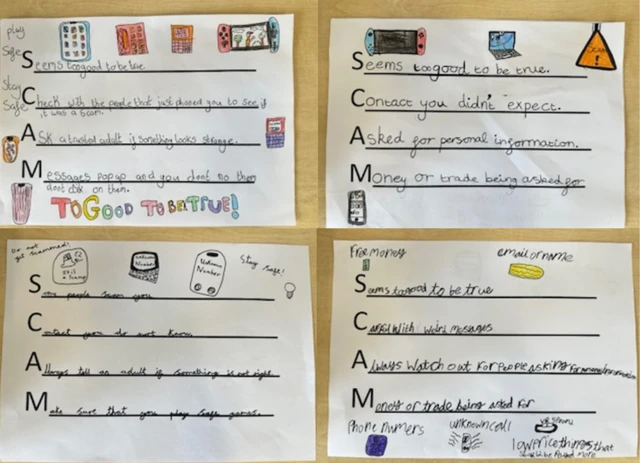 A picture of four scam acrostic poems
