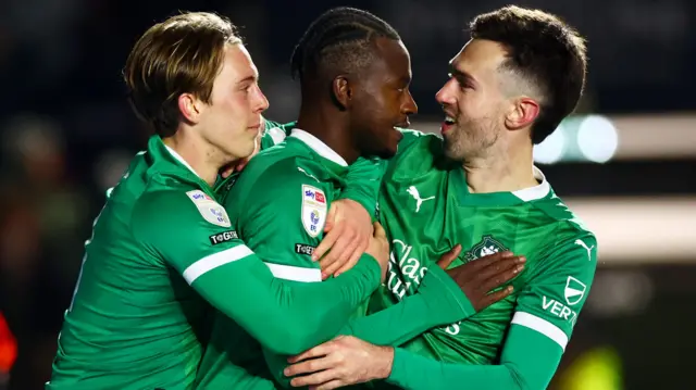 Plymouth celebrate scoring