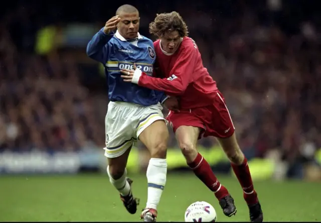 Danny Cadamarteri battles with Steve Mcmanaman