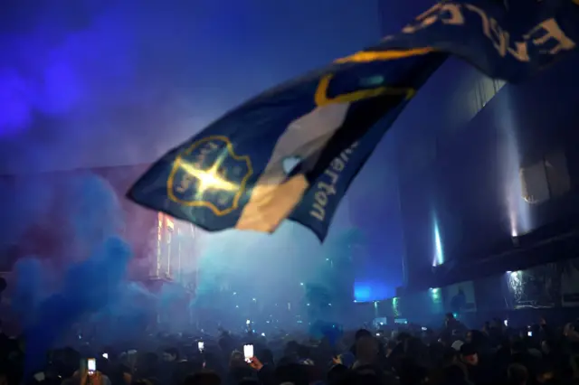 Fans make noise outside the ground