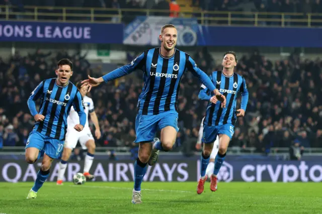 Club Bruges celebrate a goal