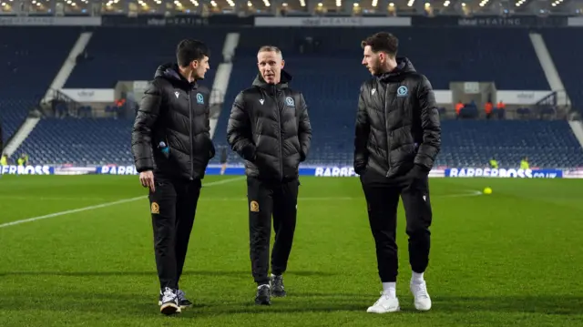 Blackburn players on the pitch at West Brom