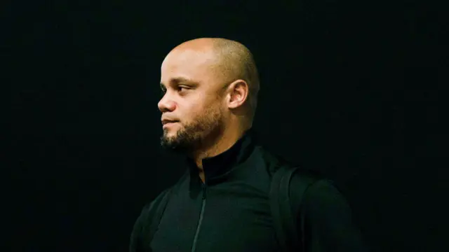 Bayern head coach Vincent Kompany arrives ahead of the UEFA Champions League 2024/25 League Knockout Play-off first leg match between Celtic and FC Bayern Munich